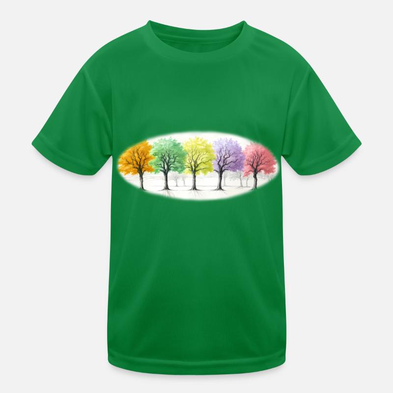 Bunt Bäume Baum Wald Kinder Funktions-T-Shirt