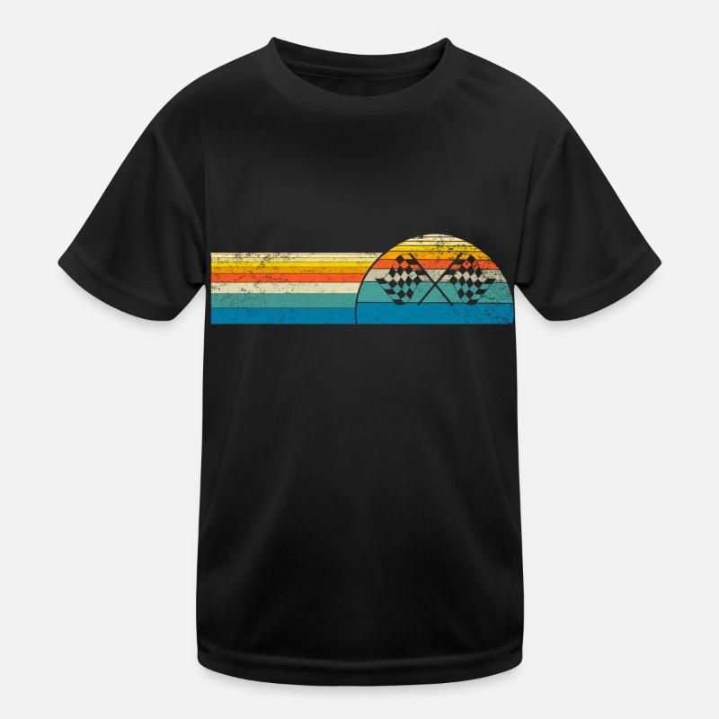 Drapeau de course Drapeau symbole icône Voitures Illustration T-shirt sport Enfant