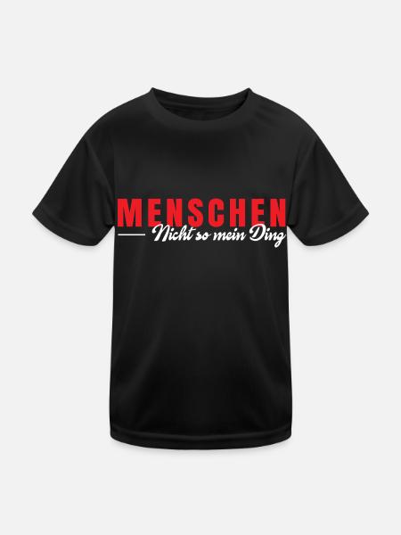 Menschen nicht so meins - Kinder Funktions-T-Shirt - Schwarz - Vorne