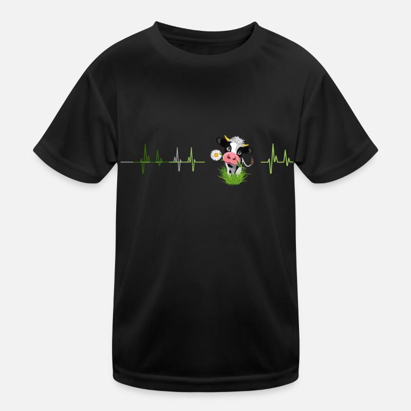 Cow frequency - Kids Functional T-Shirt - black