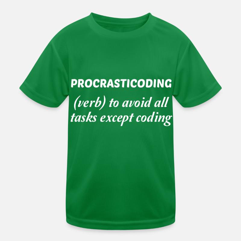 Procrasticoding Verb To Avoid All Tasks Coding Dev Kinder Funktions-T-Shirt