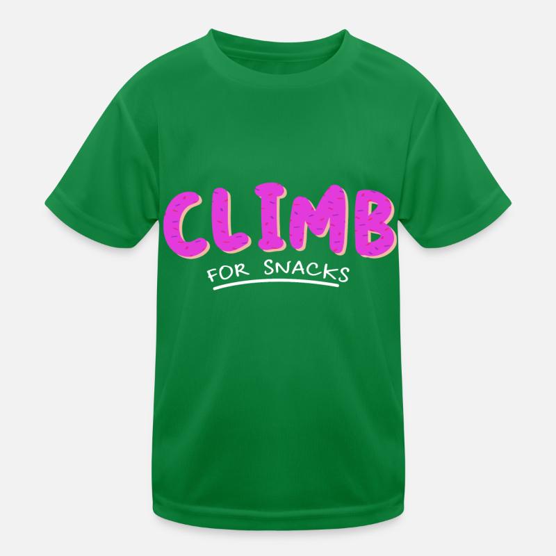 Climb For Snacks Bouldering Rock Climbing Rock Bou Kinder Funktions-T-Shirt