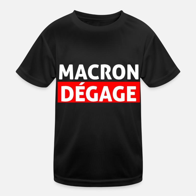 Macron dégage français en colère retraire T-shirt sport Enfant