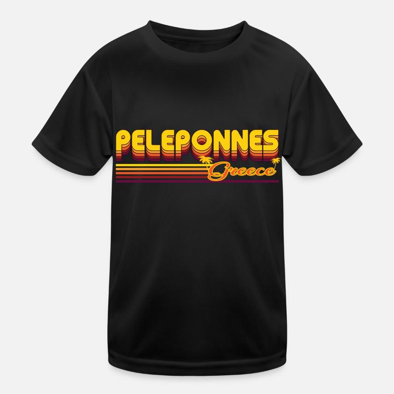 Patras: Mediterranes Retro-Design Kinder Funktions-T-Shirt