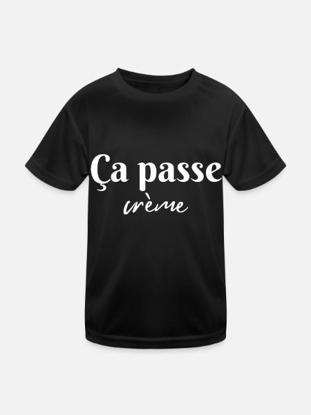 Ça passe crème - T-shirt sport Enfant - noir - Devant