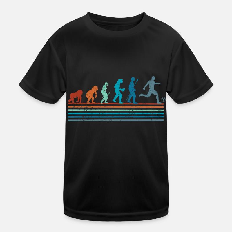 Vintage Retro Fußball Evolution Kinder Funktions-T-Shirt