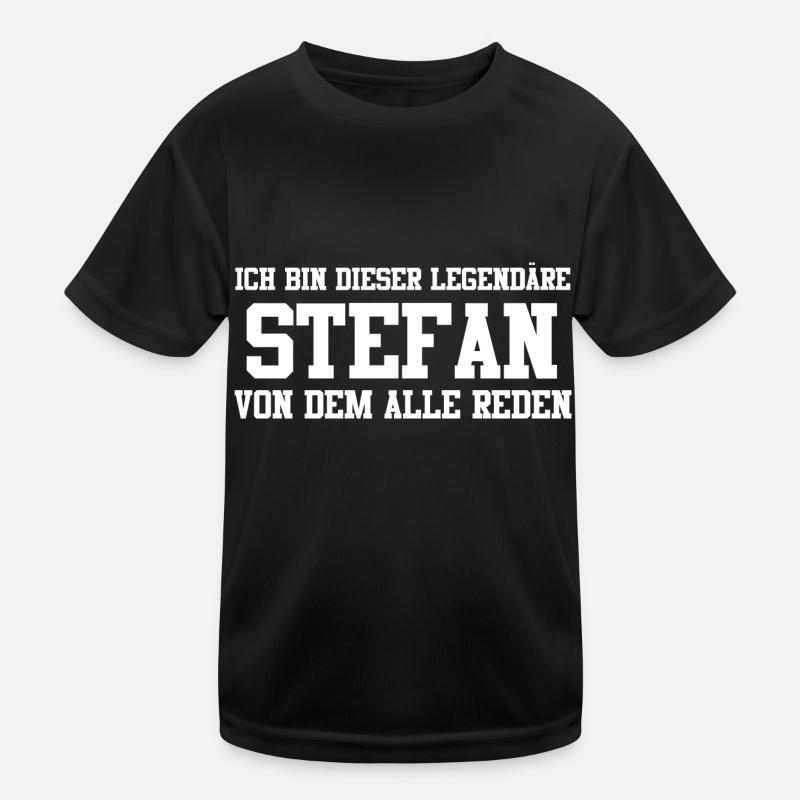 Stefan Name Design - Kinder Funktions-T-Shirt - Schwarz