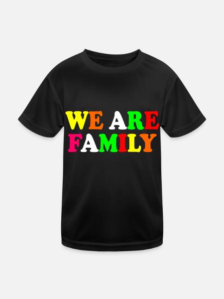 We are family - Kinder Funktions-T-Shirt - Schwarz - Vorne