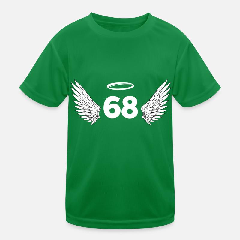 Number 68 Angel - 68th Birthday Wings Kids Functional T-Shirt