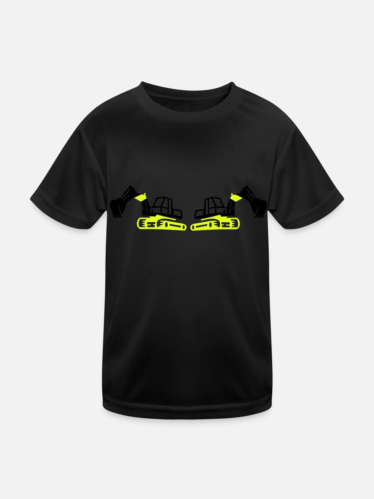 Excavator 2 - Kids Functional T-Shirt - black - Front