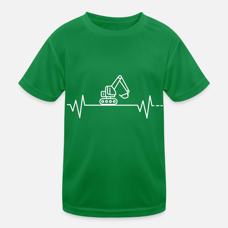 Heartbeat excavator excavator driver construction workers dredging Kids Functional T-Shirt