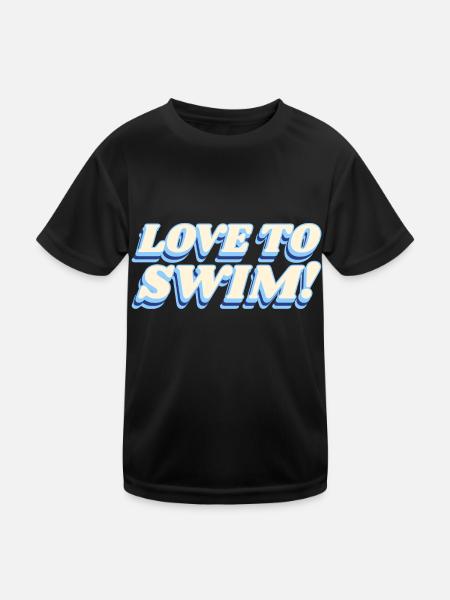 Aimer nager - T-shirt sport Enfant - noir - Devant
