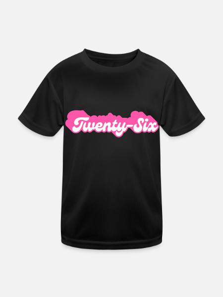 Twenty-Six Birthday - 26th Birthday Retro Pink - Kids Functional T-Shirt - black - Front