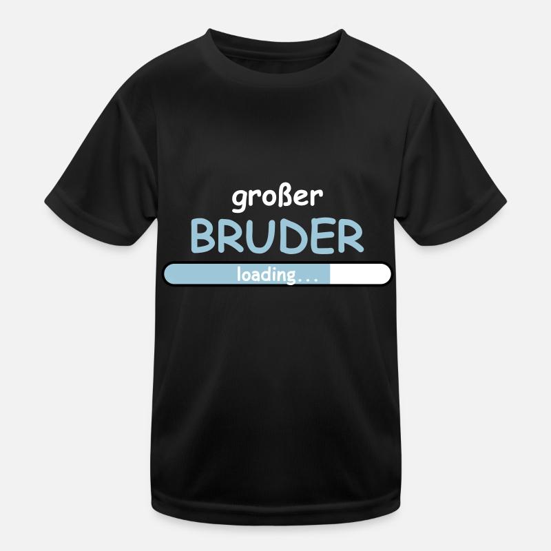 Großer Bruder - Kinder Funktions-T-Shirt - Schwarz
