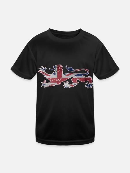 England, Fahne, Wappen, Englandfahne, UK - Kinder Funktions-T-Shirt - Schwarz - Vorne