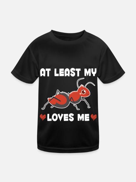 Ameise liebt mich lustiger Insektensammler - Kinder Funktions-T-Shirt - Schwarz - Vorne