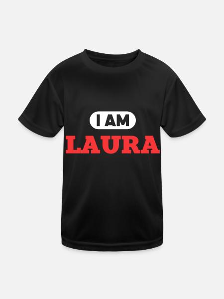 Laura Name Saying für stolze Lauras - Kinder Funktions-T-Shirt - Schwarz - Vorne