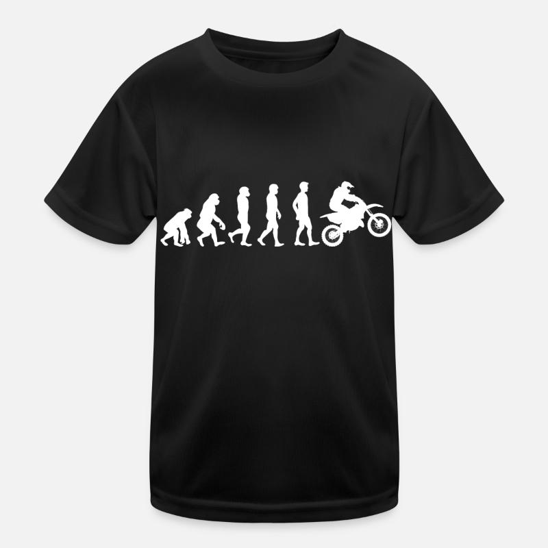 Motocross motorcycle evolution white Kids Functional T-Shirt