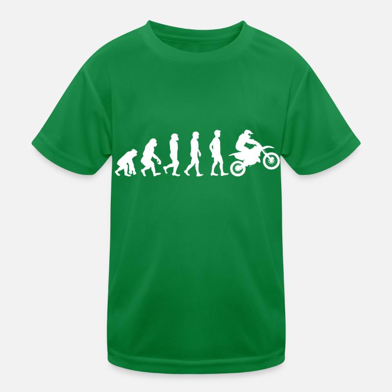 Motocross moto evolution blanc T-shirt sport Enfant