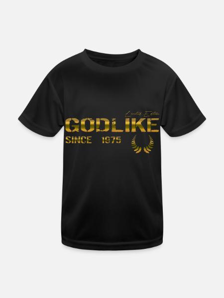Godlike since 1975 - Kinder Funktions-T-Shirt - Schwarz