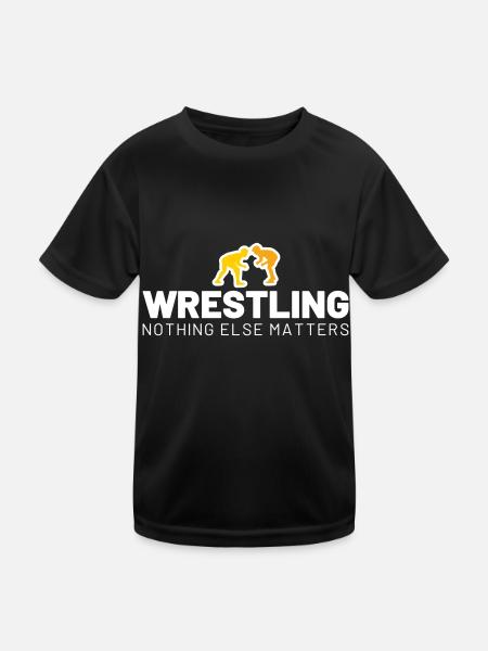WRESTLING nothing else matters - Kinder Funktions-T-Shirt - Schwarz - Vorne