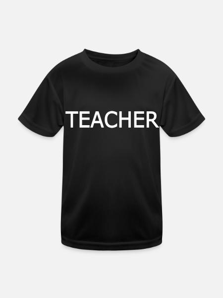 Teacher - Kinder Funktions-T-Shirt - Schwarz - Vorne