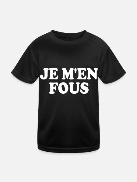je men fou - T-shirt sport Enfant - noir - Devant