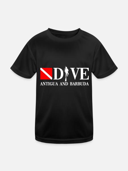 Plongée - Antigua-et-Barbuda - Caraïbes - T-shirt sport Enfant - noir - Devant