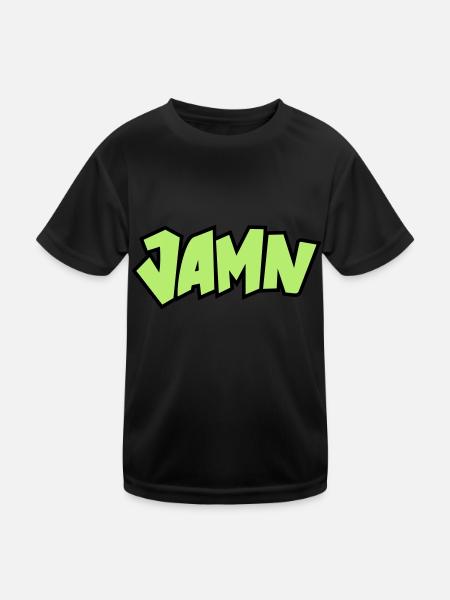 Jammin' JAMN Jamming in tha name of the Lord - Kinder Funktions-T-Shirt - Schwarz - Vorne
