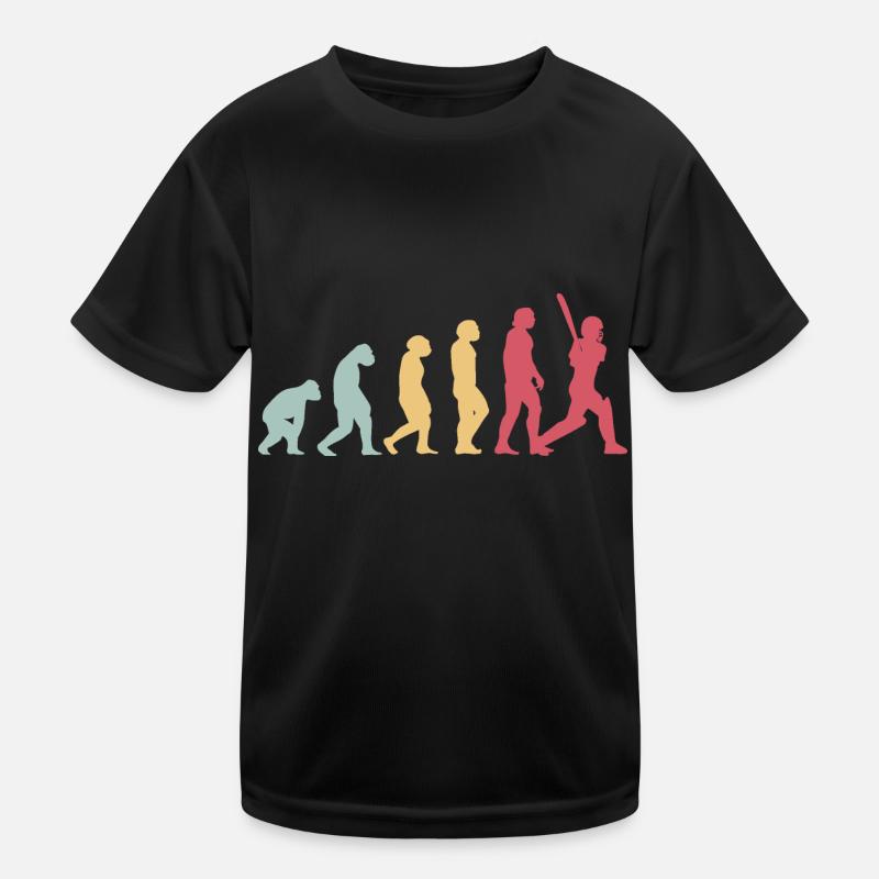 Cricket Evolution Vintage Retro Geschenk Kinder Funktions-T-Shirt