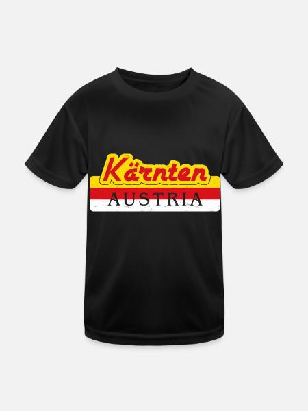 Carinthia Austria Flag Coat of Arms Mountains - Kids Functional T-Shirt - black - Front