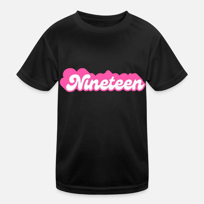 Nineteen birthday - 19th Birthday Retro Pink Kids Functional T-Shirt
