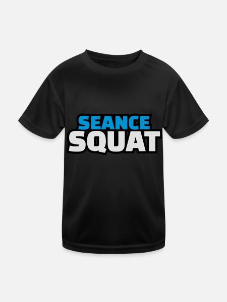 séance squat - T-shirt sport Enfant - noir - Devant