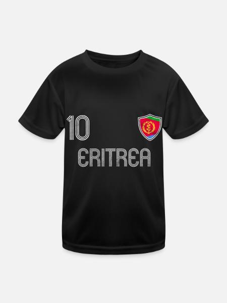 Eritrea Fußball Mannschaft - Kinder Funktions-T-Shirt - Schwarz - Vorne