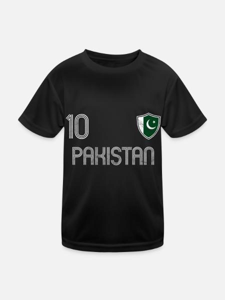 Pakistan Fußball Mannschaft - Kinder Funktions-T-Shirt - Schwarz - Vorne