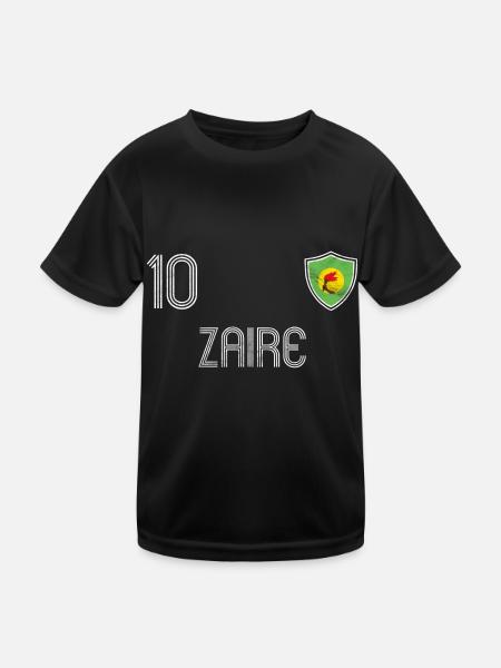 Zaire Fußball Mannschaft - Kinder Funktions-T-Shirt - Schwarz - Vorne