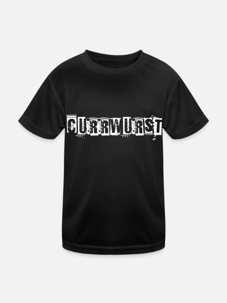 Currywurst - Kinder Funktions-T-Shirt - Schwarz - Vorne