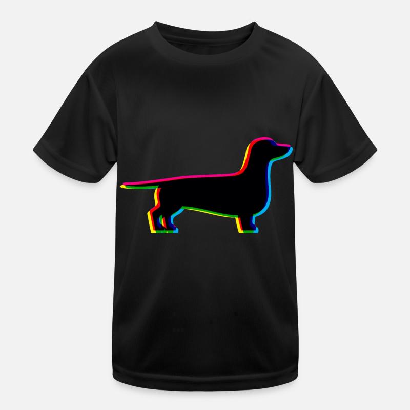 CMYK Dackel - Kinder Funktions-T-Shirt - Schwarz