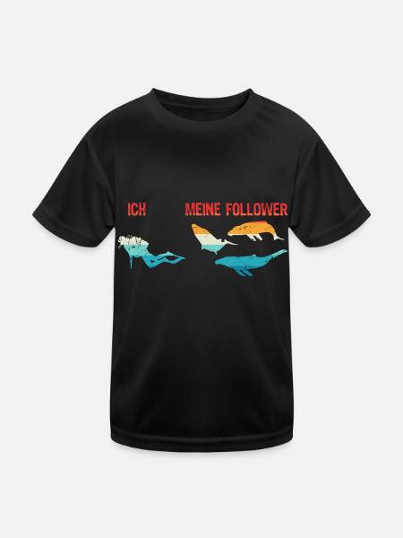 Ich Meine Follower Wal Wale Tauchen Taucher - Kinder Funktions-T-Shirt - Schwarz - Vorne