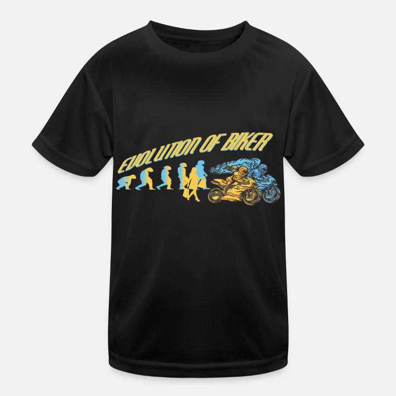 Evolution Motorradfahrer Rennmotorrad Kinder Funktions-T-Shirt