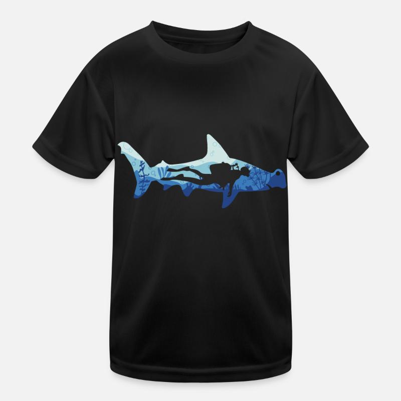 Requin-marteau et plongeur T-shirt sport Enfant