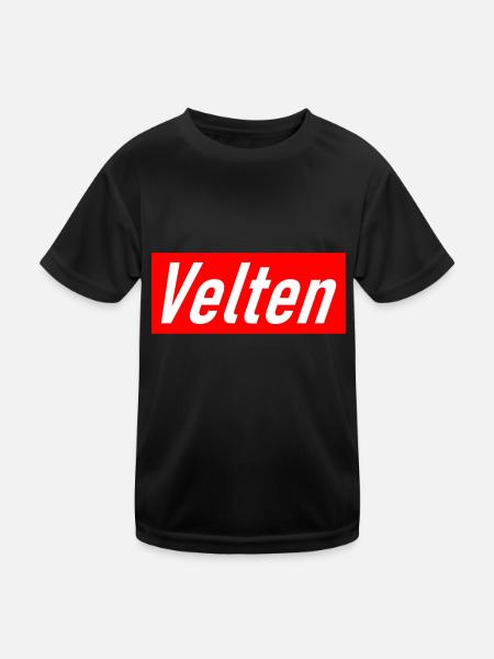 Velten - Slogan - Deutschland - Germany - Kinder Funktions-T-Shirt - Schwarz - Vorne