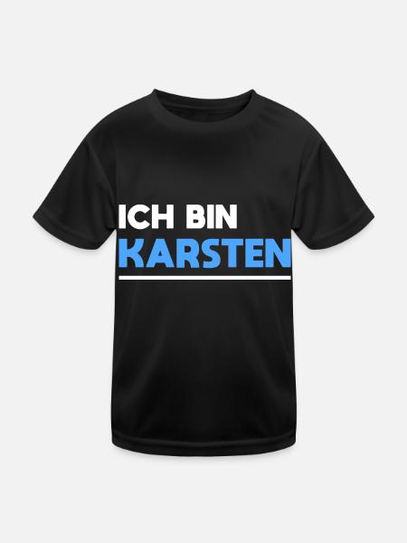 Karsten Name Spruch für stolze Karstens - Kinder Funktions-T-Shirt - Schwarz - Vorne