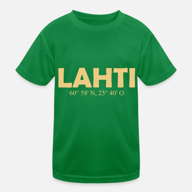 Lahti - Finland - Coordinates - Longitude Latitude Kids Functional T-Shirt
