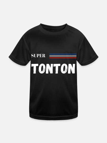 super tonton - t-shirt assorti - T-shirt sport Enfant - noir - Devant