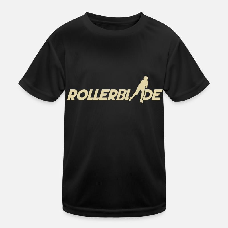 Rollerblade font silhouette light Kids Functional T-Shirt