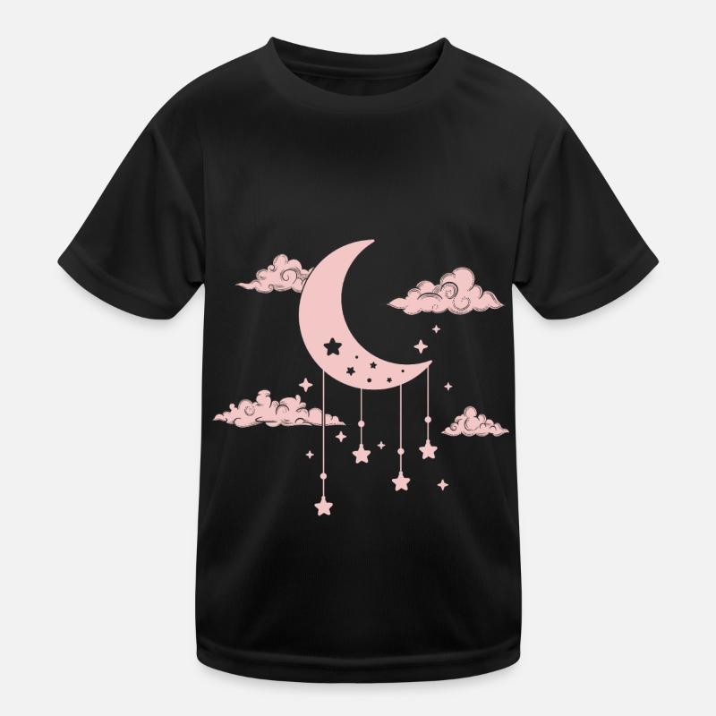 Cute Crescent Pastel Goth Moon Kids Functional T-Shirt