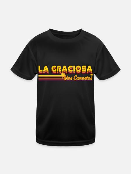 Sommerliches La Graciosa Urlaubs Design - Kinder Funktions-T-Shirt - Schwarz - Vorne