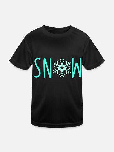 Snowflake Snow - Kids Functional T-Shirt - black - Front