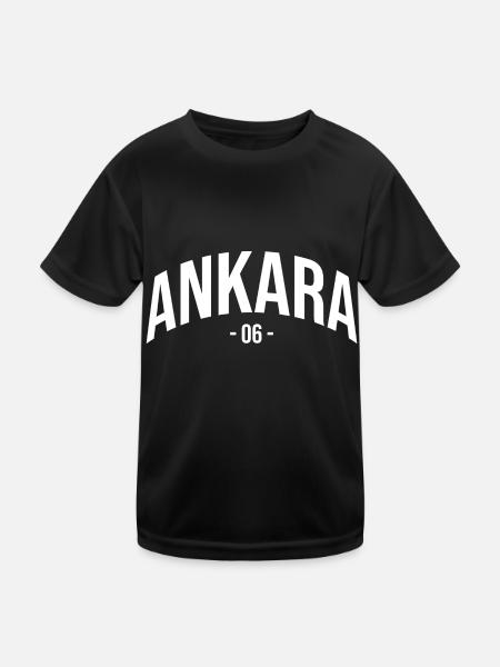 Ankara 06 Turkey Turkiye Gift Holiday Türk TR - Kids Functional T-Shirt - black - Front